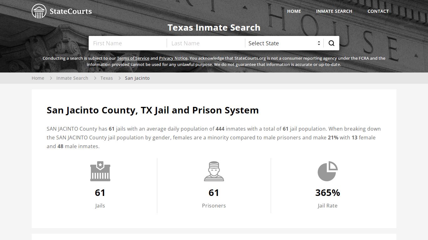 San Jacinto County, TX Inmate Search - StateCourts